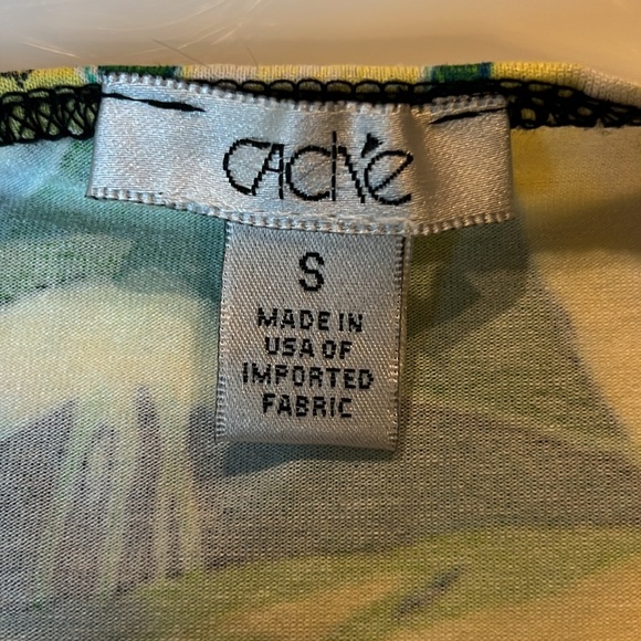 🌴CACHE FLORAL TROPICAL V NECK RUCHED SIDE TOP SIZE SMALL🌺🌴 - Picture 13 of 13